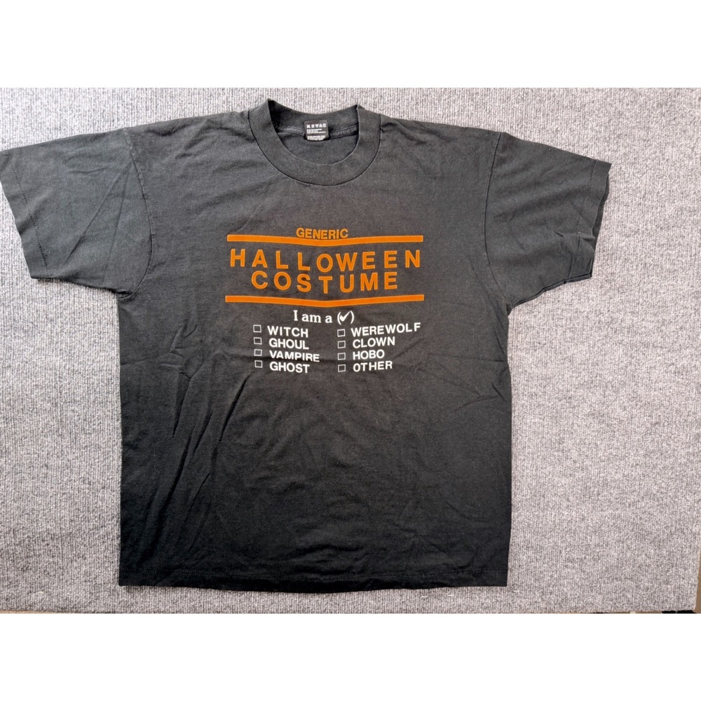 Vintage Fruit of the Loom Best Halloween T Shirt XL Black Y2K USA Graphic Tee